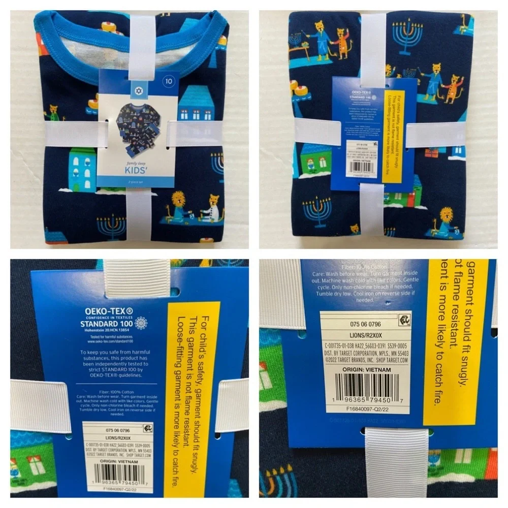 COPY - Target Kids Pajama Set Hanukkah Family Unisex Matching Pajamas Dreidel L… - Picture 6 of 10